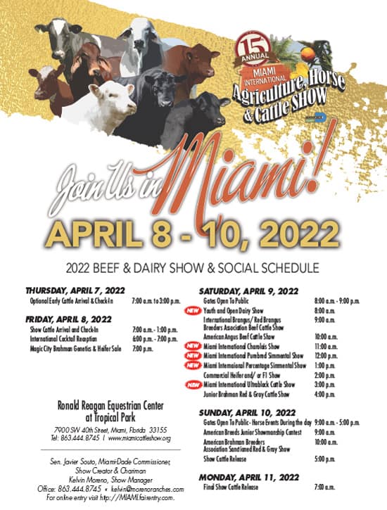 Miami March 2020 schedule